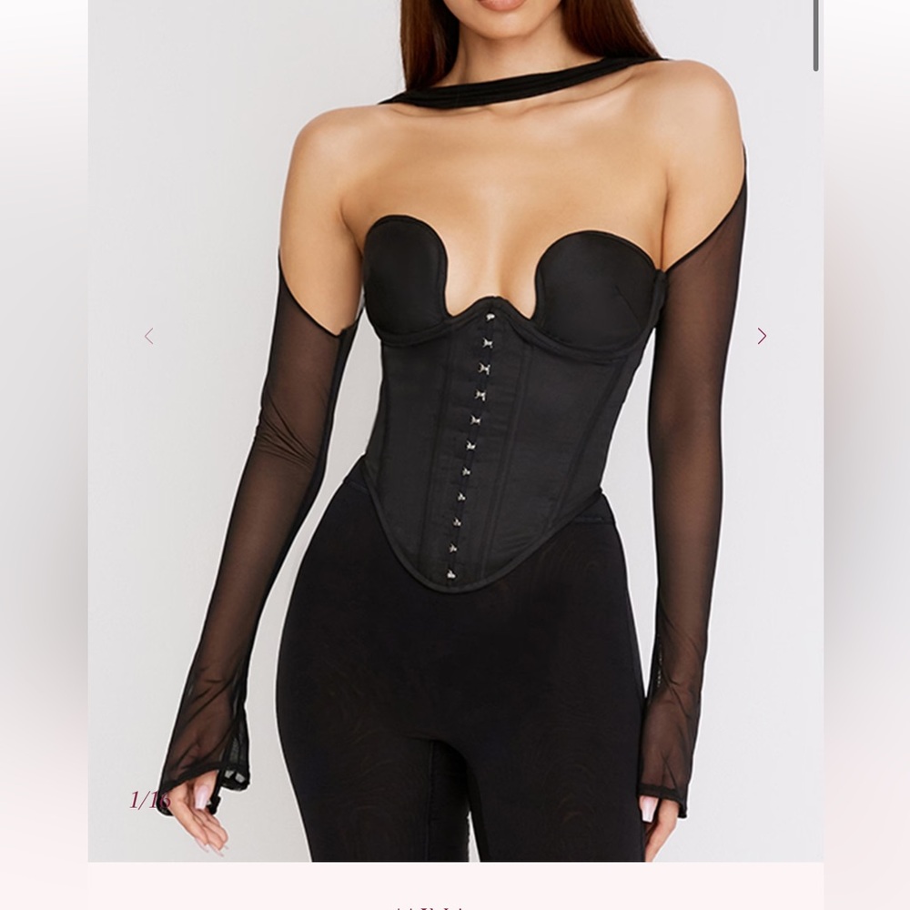 House Of CB…Black Corset Bustier Top. XS - Picture 9 of 9